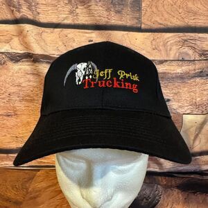 Port & Company Jeff Prisk Trucking Hat Men's Adjustable Black Bull Skull Cap